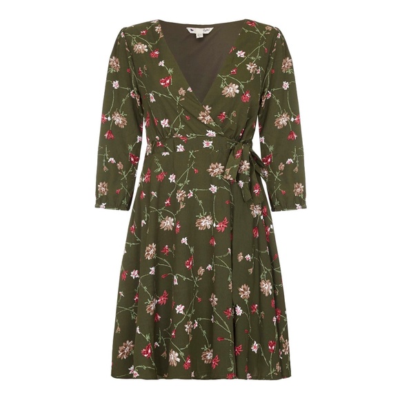 yumi floral print wrap dress